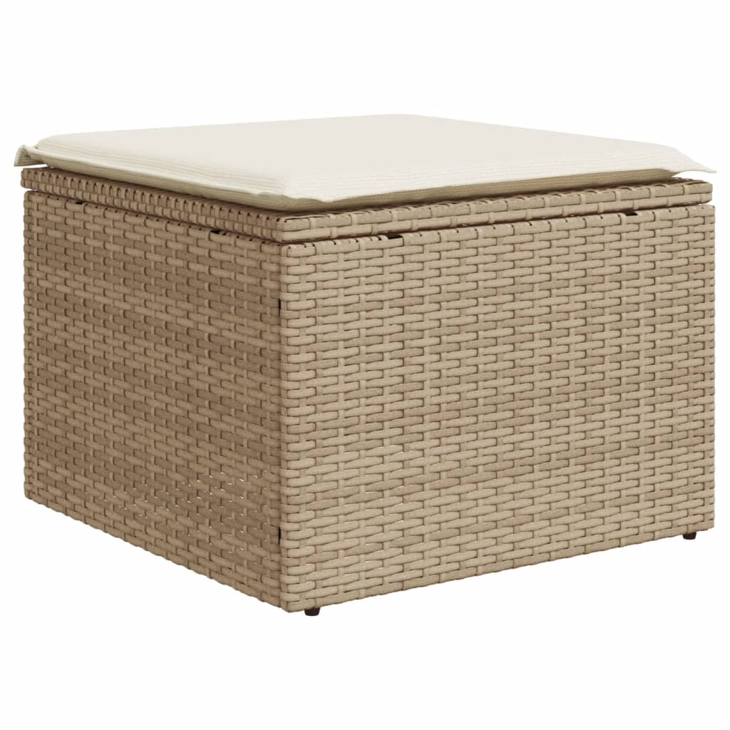 bézs polyrattan kerti szék párnával 55 x 55 x 37 cm (366055)