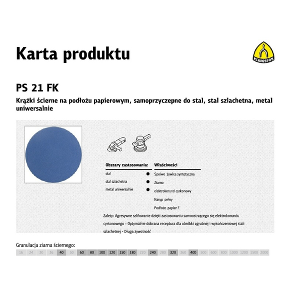 BRÚSNY DISK KLINGSPOR 125 PS21 INOX GR. 60