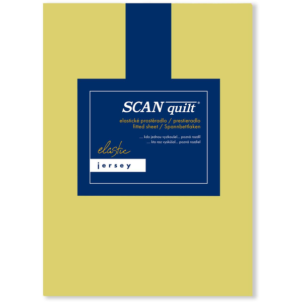 SCANquilt JERSEY ELASTIC LYCRA lepedő, sárgászöld, 200×220 cm