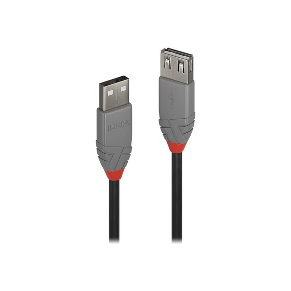 Lindy 36702 USB kabel 1 m USB 2.0 USB A Černá, Šedá