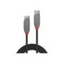 Lindy 36702 USB kabel 1 m USB 2.0 USB A Černá, Šedá