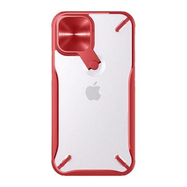NILLKIN CYCLOPS műanyag telefonvédő (közepesen ütésálló, légpárnás sarok, kameravédő, kitámasztó) PIROS [Apple iPhone 12 mini]
