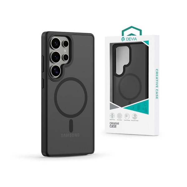 Магнитен удароустойчив калъф Devia Pino Series, съвместим със Samsung Galaxy S25 черен