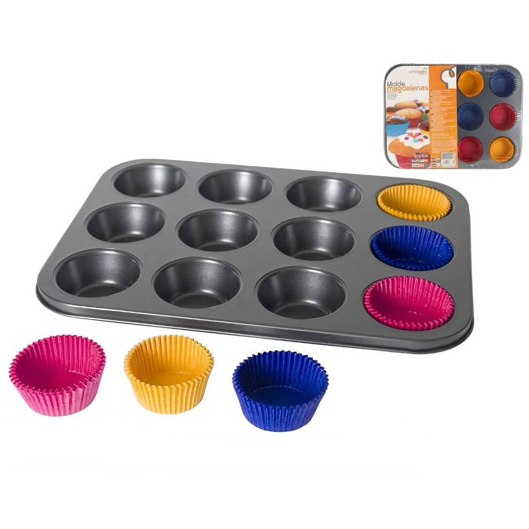 GERIMPORT Muffin forma, 12 db + 60 db papírkosár (892002001)