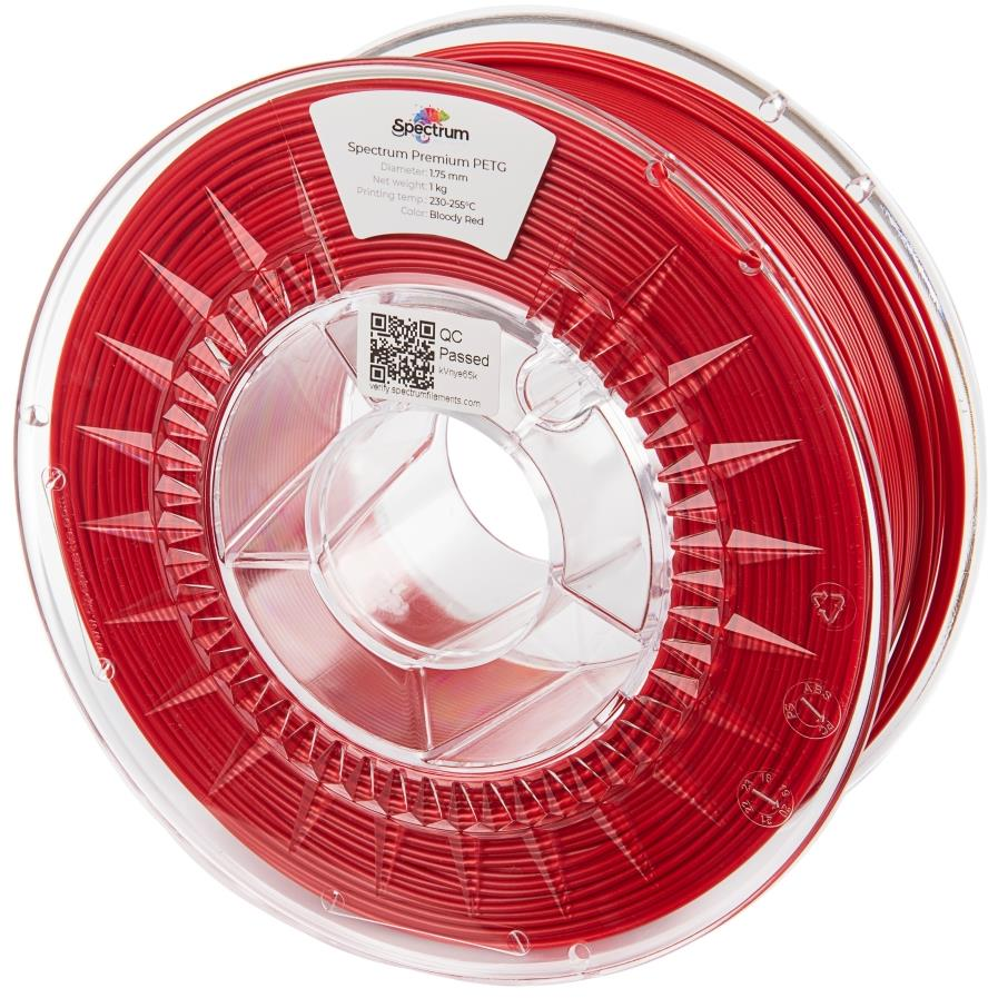 Spectrum 3D nyomtatószál, Premium PET-G, 1,75 mm, Bloody Red, 1 kg (80059)