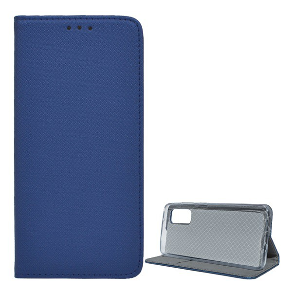 Tok álló, bőr hatású (FLIP, oldalra nyíló, asztali tartó funkció, rombusz minta) SÖTÉTKÉK [Samsung Galaxy S20 5G (SM-G981U)] (5996457942664)