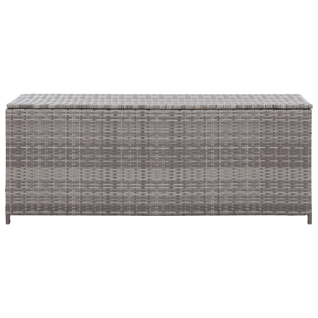 szürke polyrattan kerti tárolóláda 120 x 50 x 60 cm (46460)