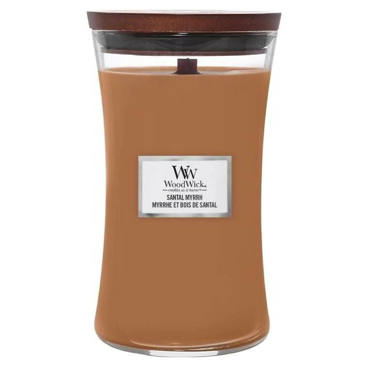 WoodWick Santal Myrrh - Tűz melege Édes fás Illatgyertya 610g - Barna (1743619E)