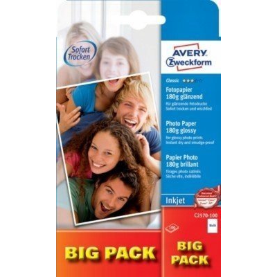 AVERY Zweckform Fotopapier C2570-100 10,0 x 15,0 cm glänzend 180 g/qm 100 Blatt