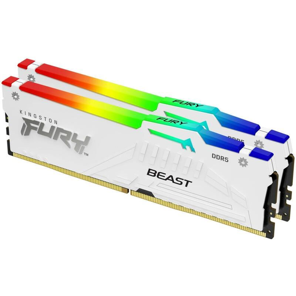32GB 6000MHz DDR5 RAM Kingston Fury Beast White RGB EXPO CL36 (2x16GB) (KF560C36BWE2AK2-32)