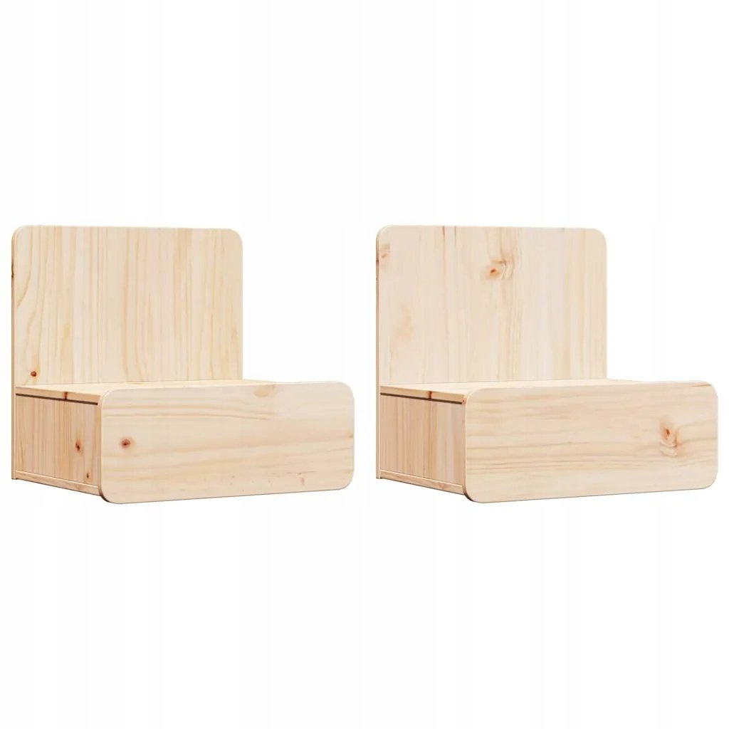 Éjjeli asztal 2 pcs Barna 44 x 32.5 x 40 cm Tömör fenyőfa (873488)