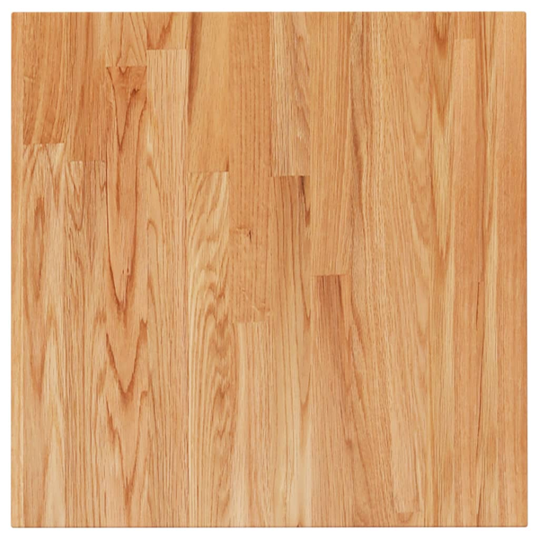 Blat masă pătrat maro deschis 50x50x2,5cm lemn stejar tratat