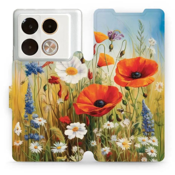 Mobiwear Infinix Note 40 Pro / Note 40 Pro+ 5G flip tok - nyári rét