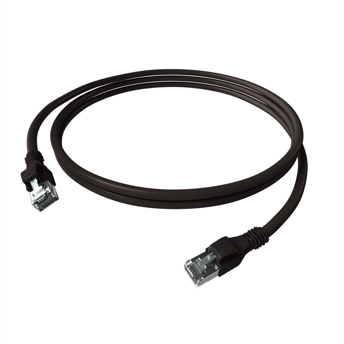 Easylan CPP1OSASAS0005 RJ45 Hálózati kábel, patchkábel CAT 6A S/FTP 0.50 m Fekete Kettős árnyékolás, Halogénmentes, Lángálló 1 db (21.15.2490)