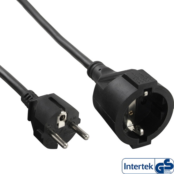 InLine 16400 napájací kábel Čierna 1 m CEE7/7