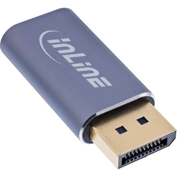 InLine 64107I videokabel adapter USB Type-C DisplayPort Grå