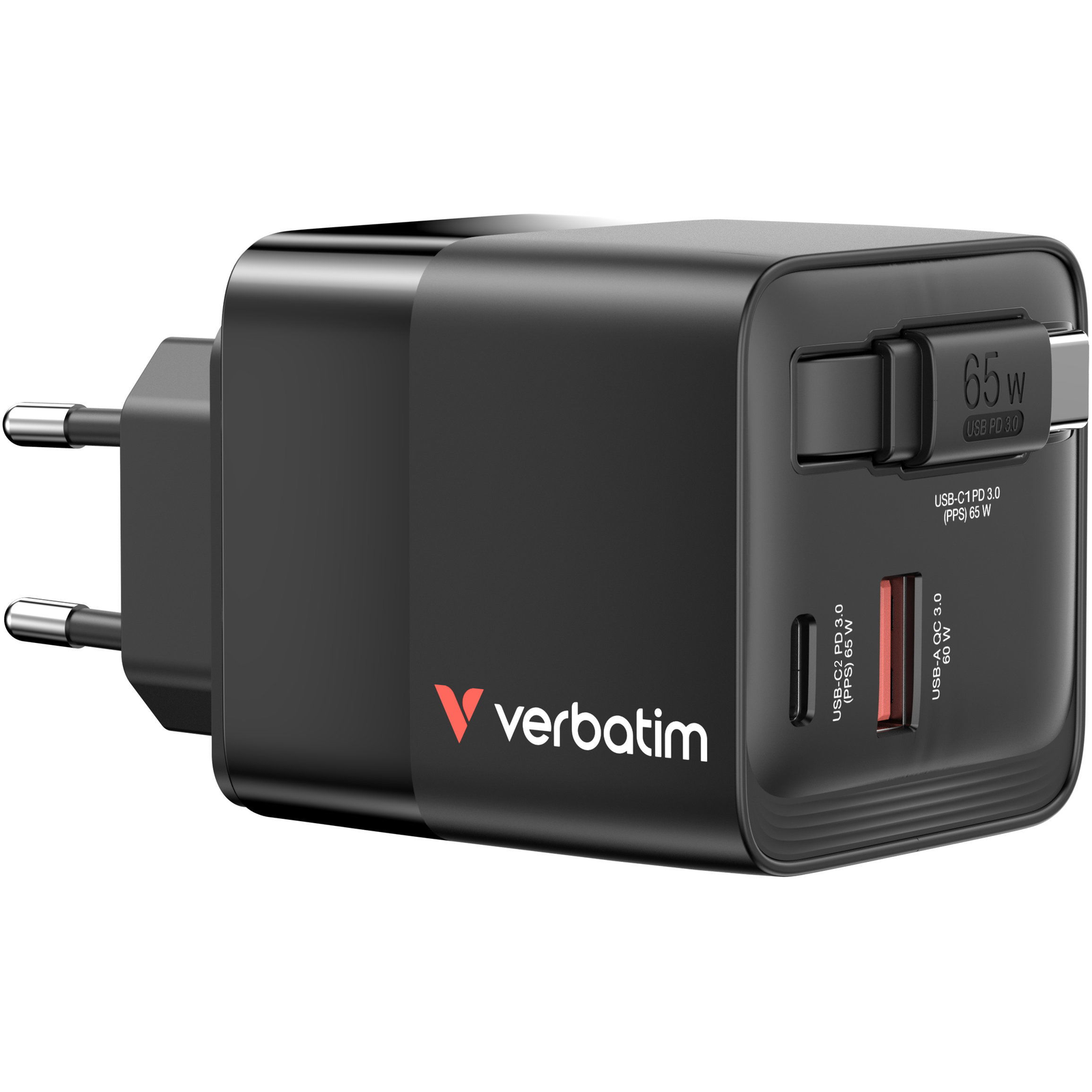 VERBATIM GaN töltő 65W kábellel (32217)
