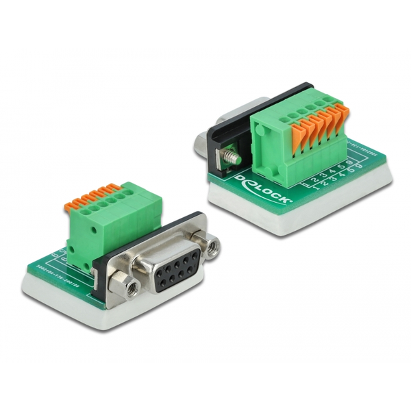 DELOCK D-Sub 9 Bu > Terminalblock mit Drucktaster vertikal