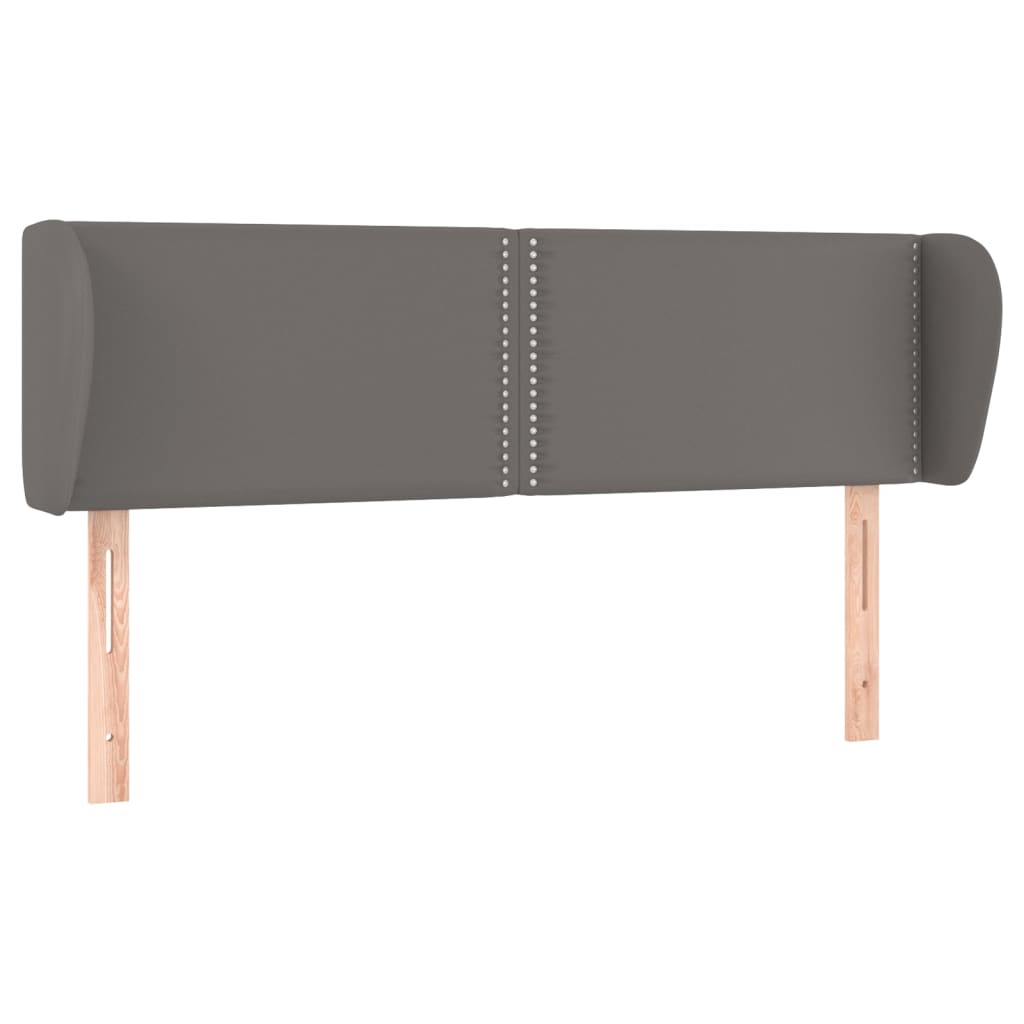 szürke műbőr szárnyas fejtámla 147x23x78/88 cm (3117098)