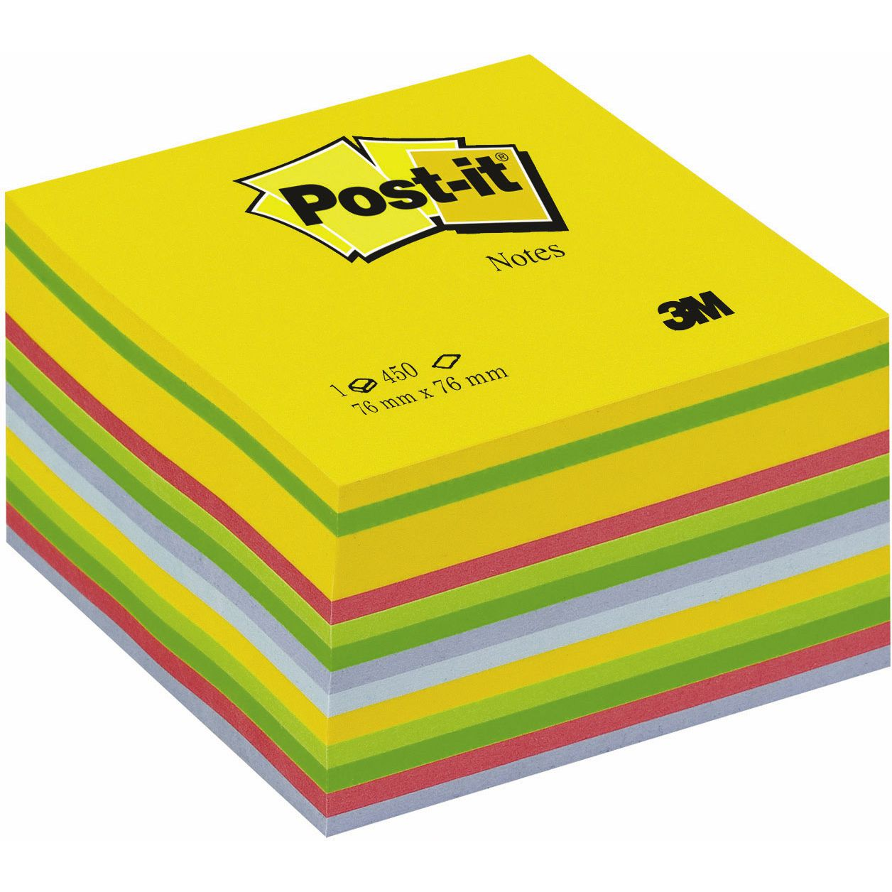 Post-it 76x76mm 450lapos ultra öntapadós szivárványszínű kockatömb (FT510280157)
