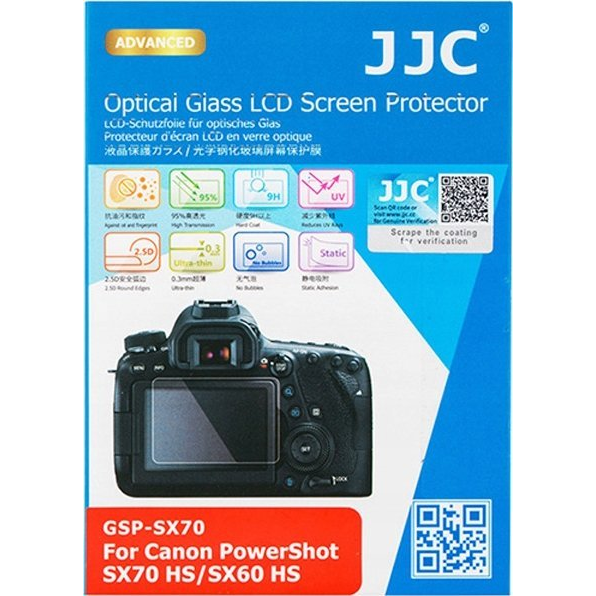 JJC Optical Glass Screen Protector for Canon PowerShot SX70 HS, SX60 HS