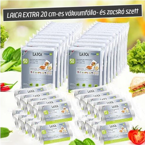 Laica vákuum csomagoló tasak 20 x 28 cm, 50 db (VT35043) (VT35043)