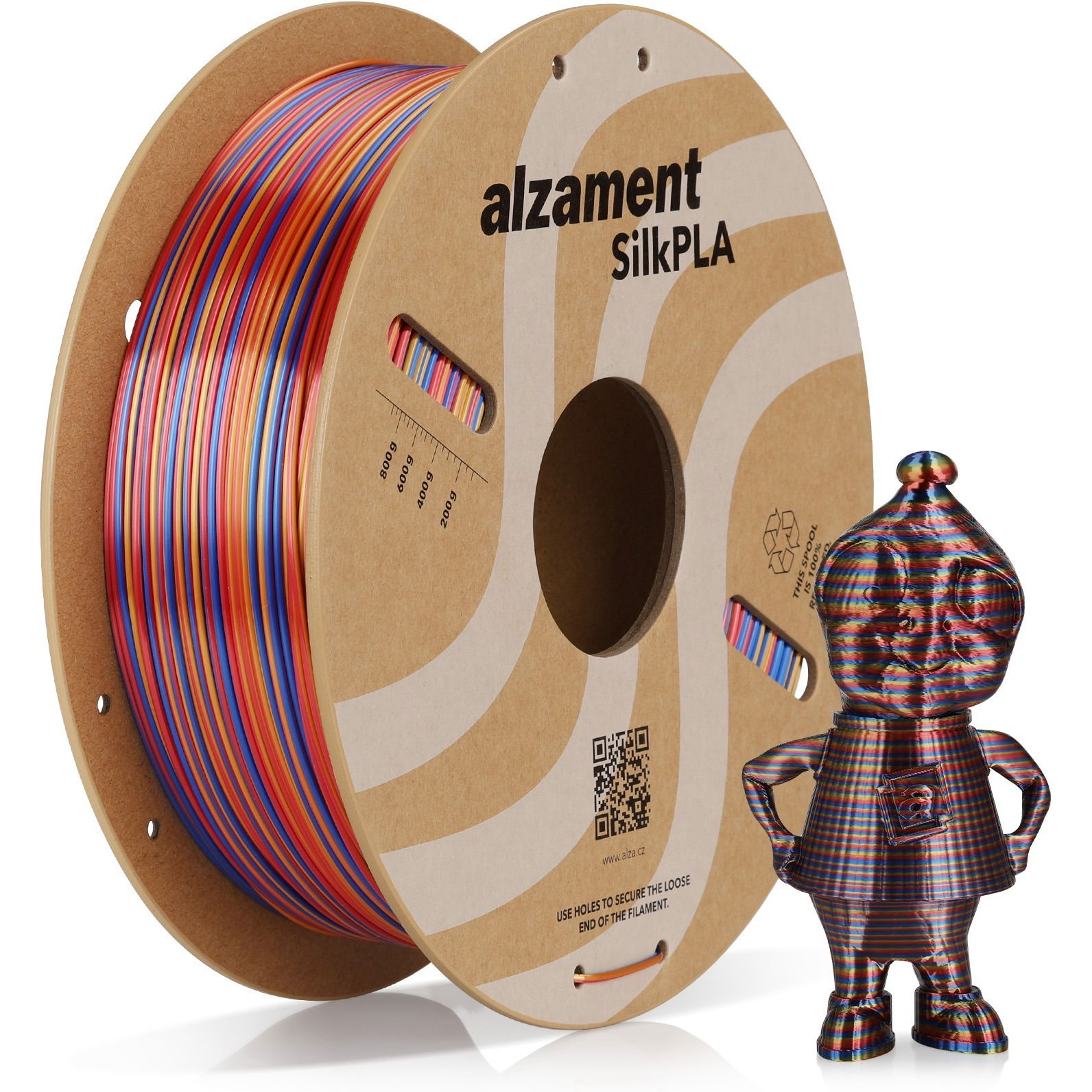Alzament PLA Silk Candy 1 kg Red + Gold + Blue (ALZMNTSC05)