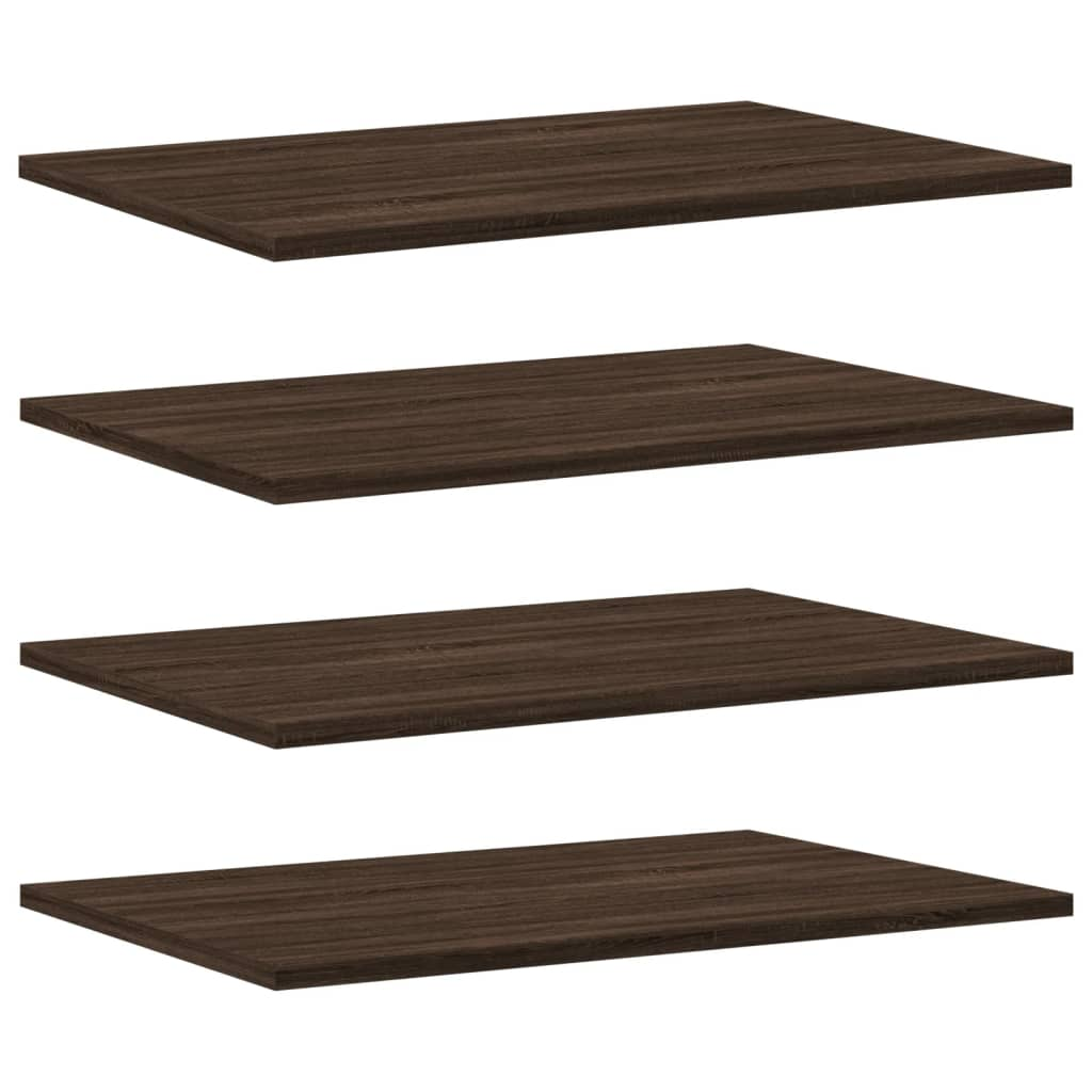 4 db barna tölgy színű szerelt fa fali polc 60 x 40 x 1,5 cm (838247)