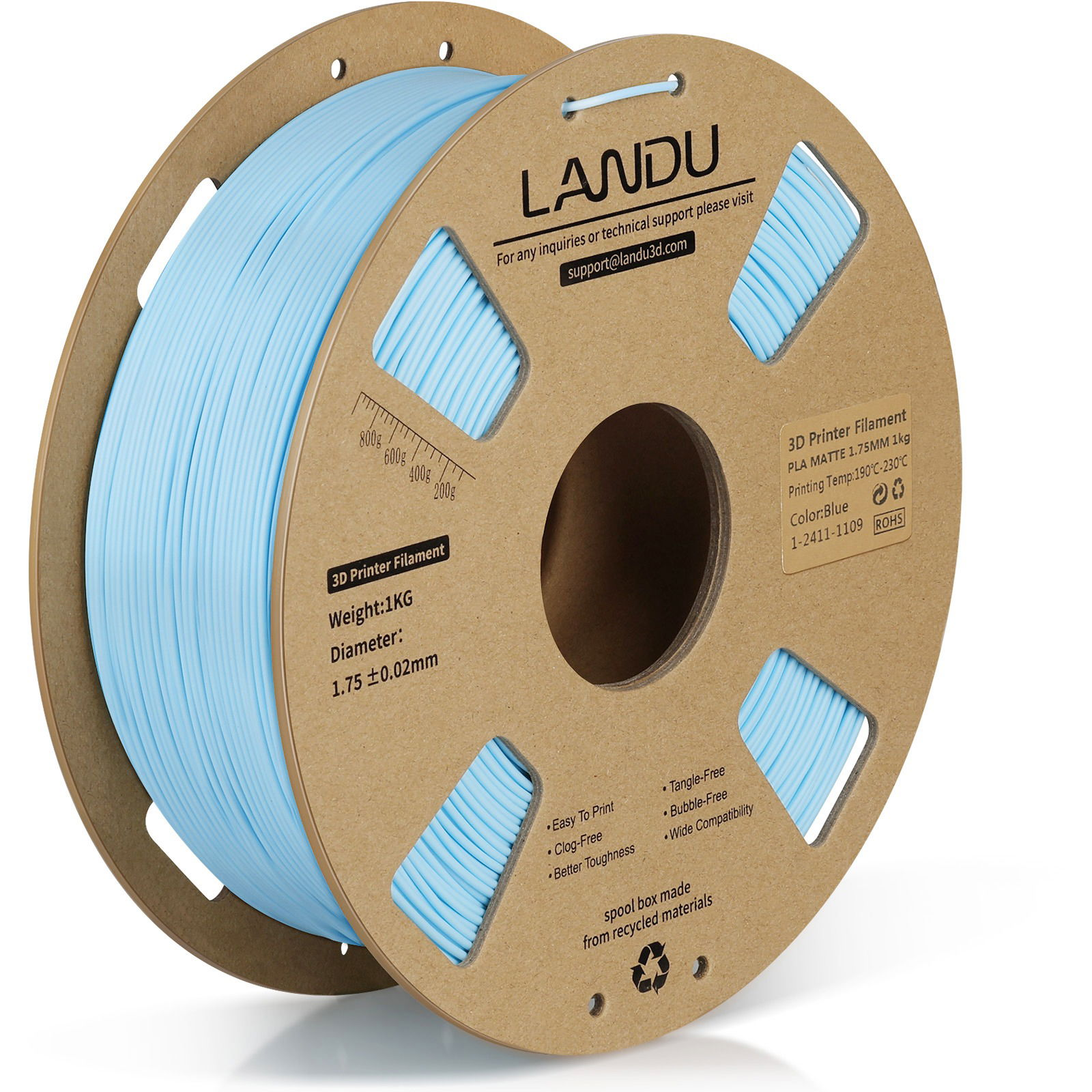 Landu PLA Matte Blue 1kg (landu250721)