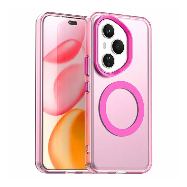 Szilikon telefonvédő (ütésállóság, műanyag hátlap, kameravédő, MagSafe) RÓZSASZÍN Honor 400 Pro "Gigapack csomagolás" (GP-171949)