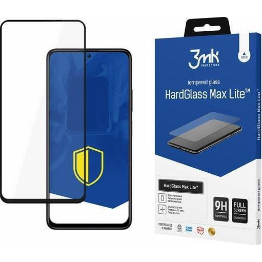 3mk HardGlass Max Lite Képernyővédő Fólia Fekete Szegéllyel Xiaomi Redmi Note 11S 5G, Redmi Note 11T 5G, Poco M4 Pro 5G