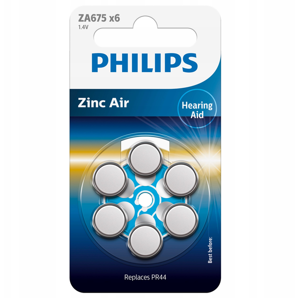 Philips PHIL-ZA675B6A/00 Cink-levegő Gombelem PR44 (6db /csomag)