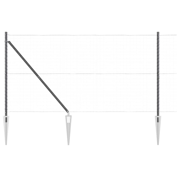 Stâlpi de gard cu vârf, 52 buc., Ø32 mm, 160 cm. oțel zincat
