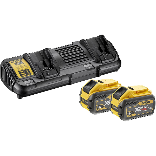 Комплект 2 батерии Dewalt, Li-Ion Flexvolt, 54 V, 9 Ah и зарядно DCB132