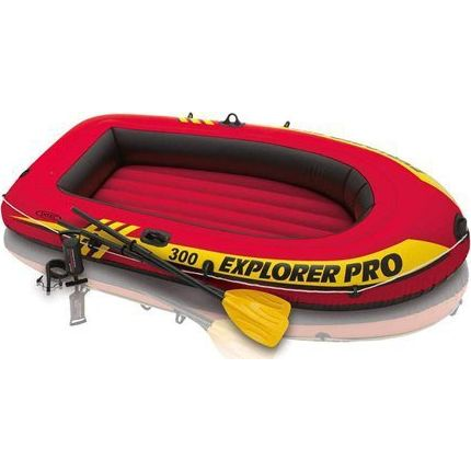 Barco Hinchable Intex Explorer Pro 300 244x117x36 cm + Remos + Hinchador de Pie