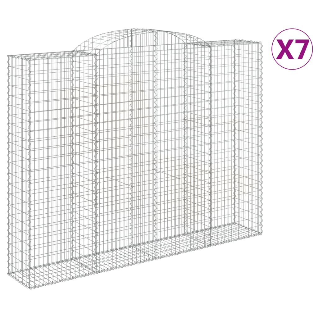 7 db íves horganyzott vas gabion kosár 300x50x220/240 cm (3146814)