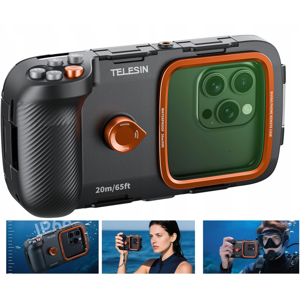 Telesin Wodoodporne Etui Case na Telefon Obudowa Podwodna do 20m Bluetooth / P4-WTP-06