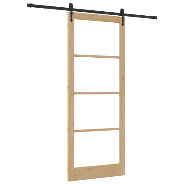 Ușa Glisantă cu Set de Hardware 'ORKDAL'93x232 cm, Ușa Interioară cu Sticlă 'ORKDAL'93x232x4 cm din Lemn Solid de Pin