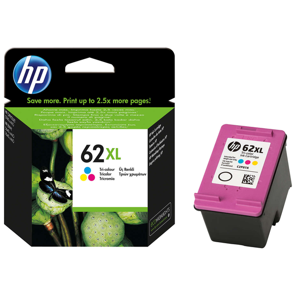 HP 62XL Tri-color nagy kapacitású eredeti tintapatron CMY