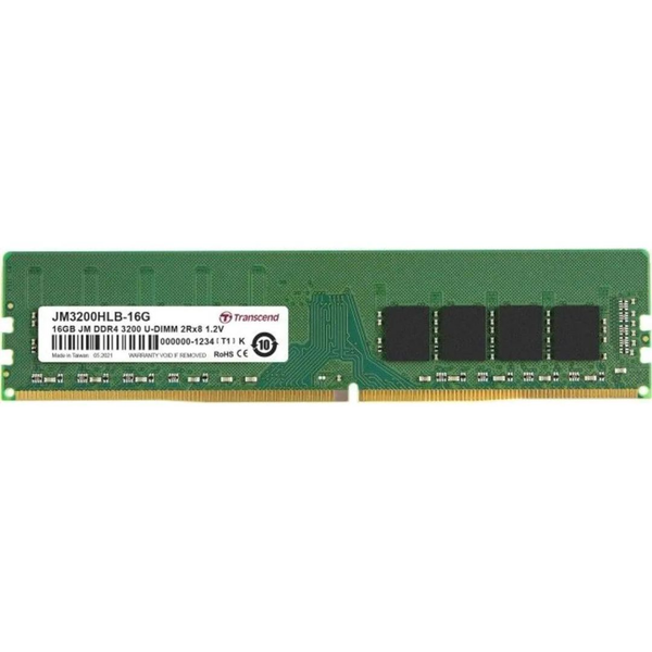 Transcend JM3200HLB-16G JetRam 16 GB, DDR4, U-DIMM, 3200 Mhz, 2Rx8, 1Gx8, CL22, 1.2V