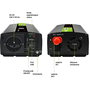 Green Cell KFZ Spannungswandler Power Inverter 12V > 230V 500W/1000W USB/Steckdose/Display Black