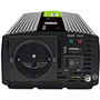 Green Cell KFZ Spannungswandler Power Inverter 12V > 230V 500W/1000W USB/Steckdose/Display Black
