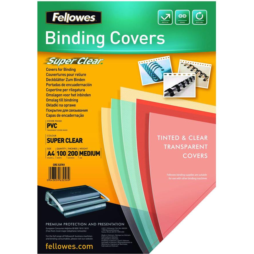 Fellowes spirálmappa előlap előlap A4 átlátszó 150µ 100 db (5376001)