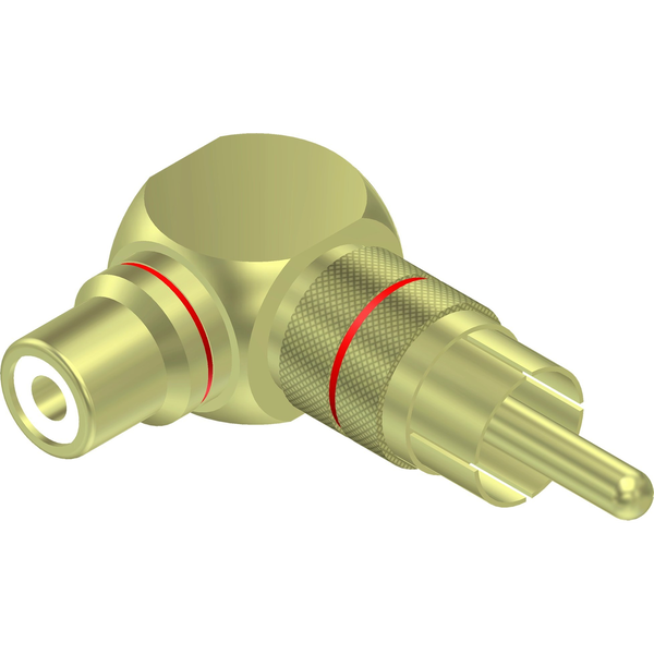 Adapter AV Procab PROCAB VC215 Adapter ze złącza męskiego RCA/cinch na złącze żeńskie RCA/cinch – kątowy (90°), para
