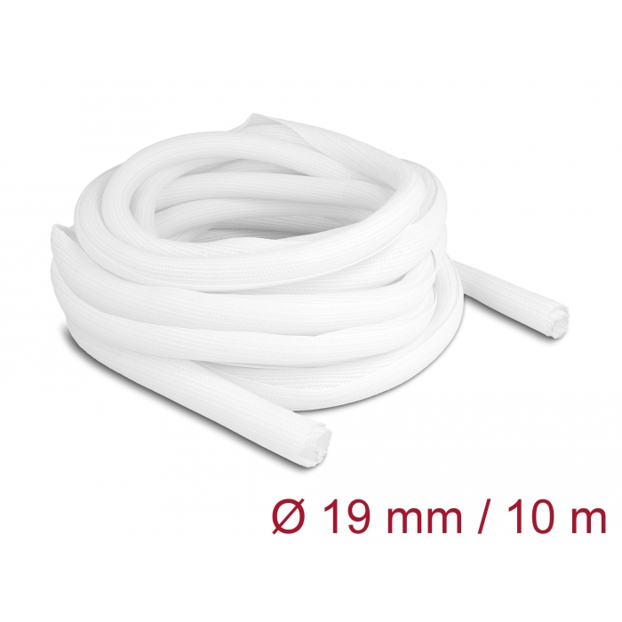 Delock Fonott kábelharisnya önzáródó 10 m x 19 mm fehér (20815) (20815)
