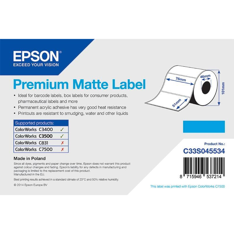 Epson prémium címke (C33S045534) (C33S045534)