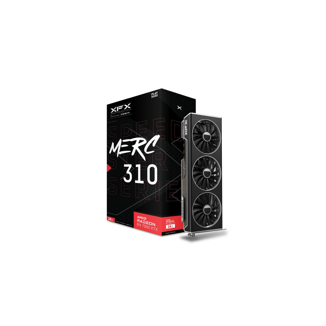 XFX AMD Video Card RX-7900XTX SPPEDSTER MERC310 Black 24GB GDDR6, 3x DP, HDMI, 3 fan, 3 slot (RX-79XMERCB9)