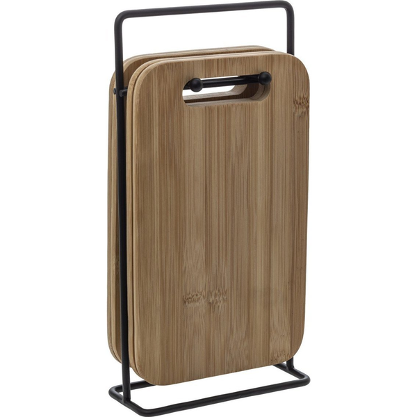 Set De 4 Tablas De Bambú Con Soporte