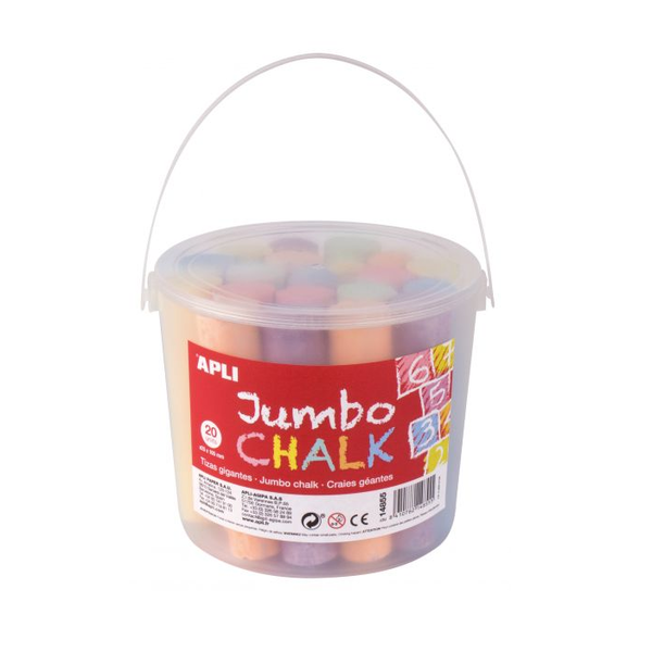 Apli Jumbo kerek aszfaltkréta vegyes színek - 20 db/doboz