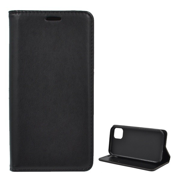 Tok álló, bőr hatású (FLIP, oldalra nyíló, asztali tartó funkció) FEKETE [Apple iPhone 11 Pro] (5996457915729)